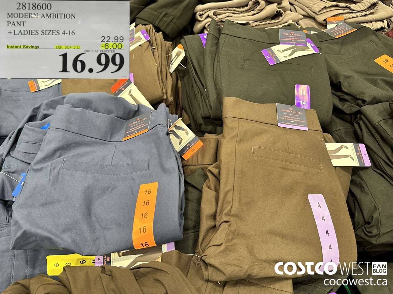 2818600 MODERN AMBITION PANT LADIES SIZES 4-16 ($6.00 INSTANT SAVINGS EXPIRES ON 2024-12-22) $16.99