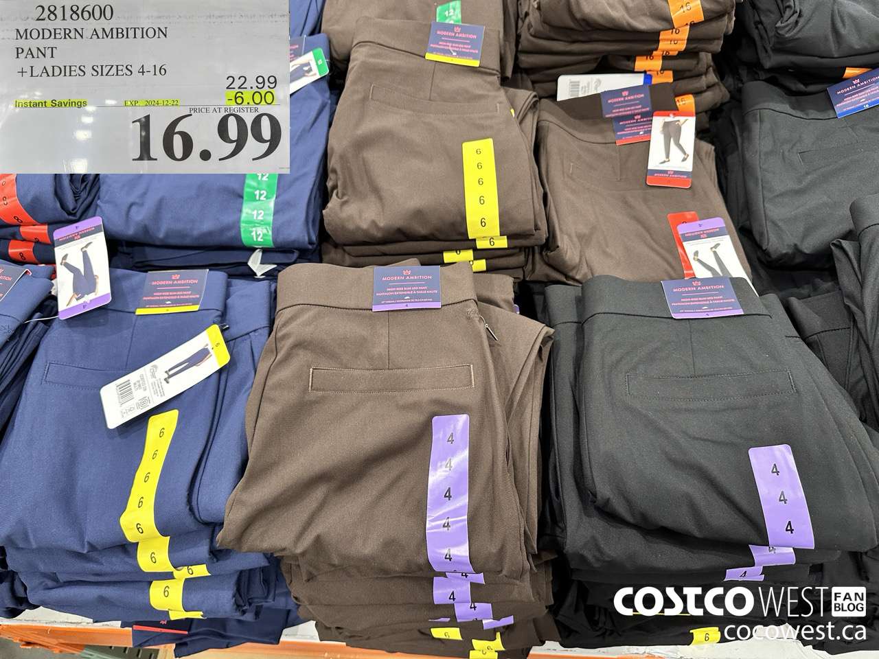 2818600 MODERN AMBITION PANT LADIES SIZES 4-16 ($6.00 INSTANT SAVINGS EXPIRES ON 2024-12-22) $16.99