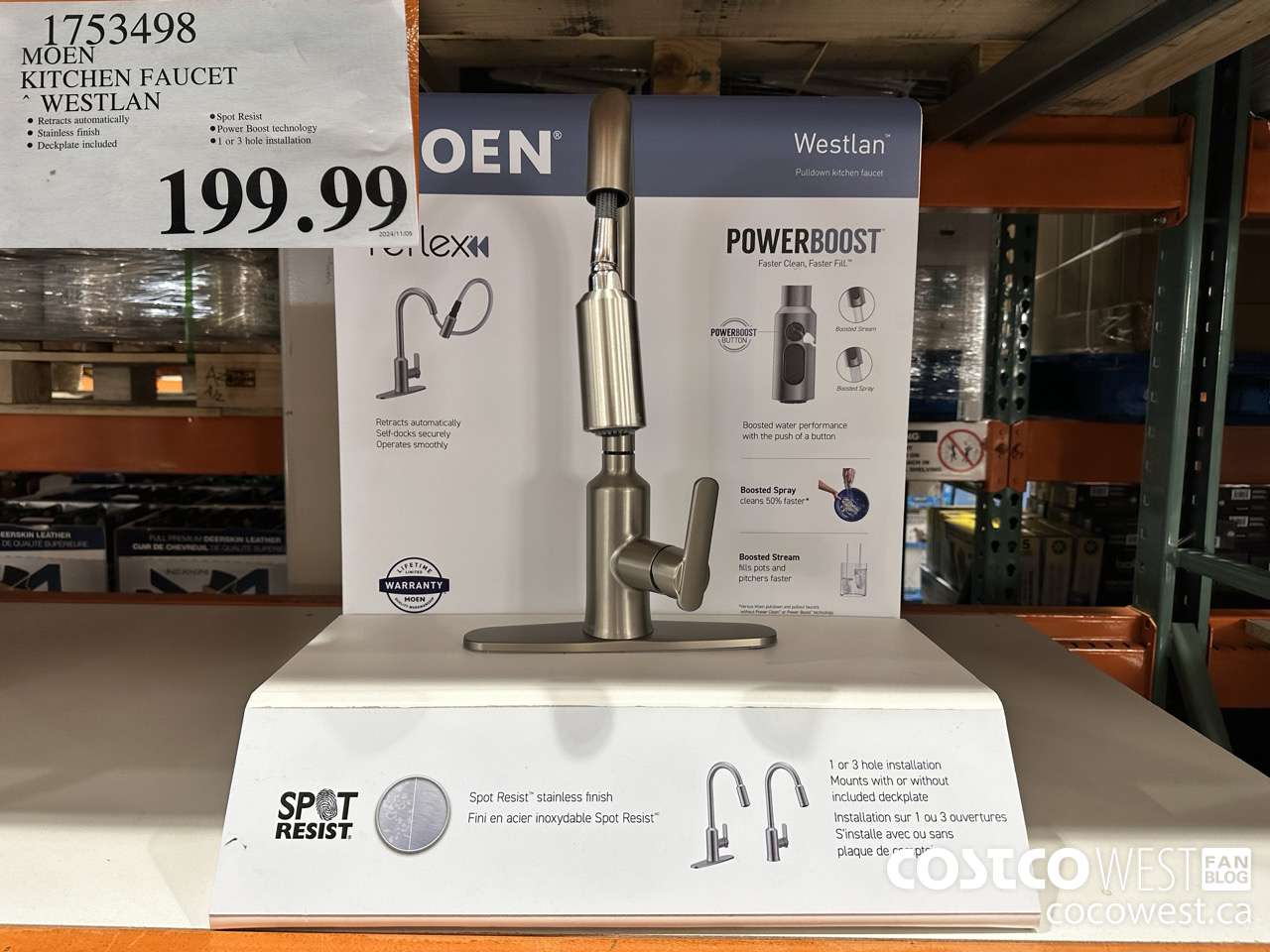 1753498 MOEN KITCHEN FAUCET WESTLAN $199.99