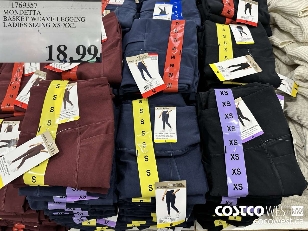 1769357 MONDETTA BASKET WEAVE LEGGING LADIES SIZING XS-XXL $18.99