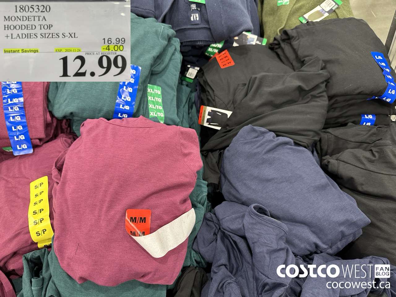 1805320 MONDETTA MERINO WOOL TOP LADIES SIZES S-XL ($4.00 INSTANT SAVINGS EXPIRES ON 2024-11-24) $12.99