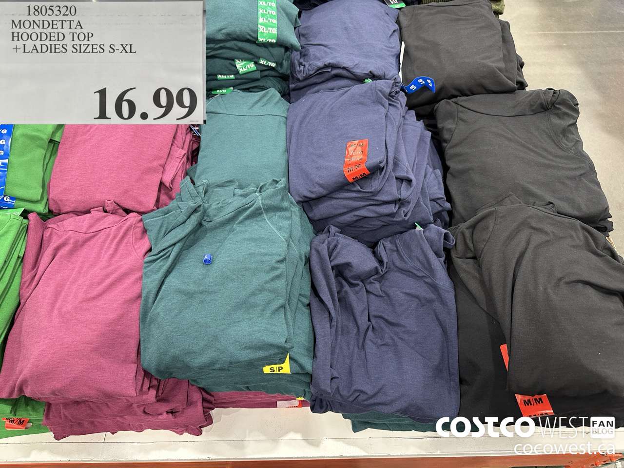 1805320 MONDETTA MERINO WOOL TOP LADIES SIZES S-XL $16.99