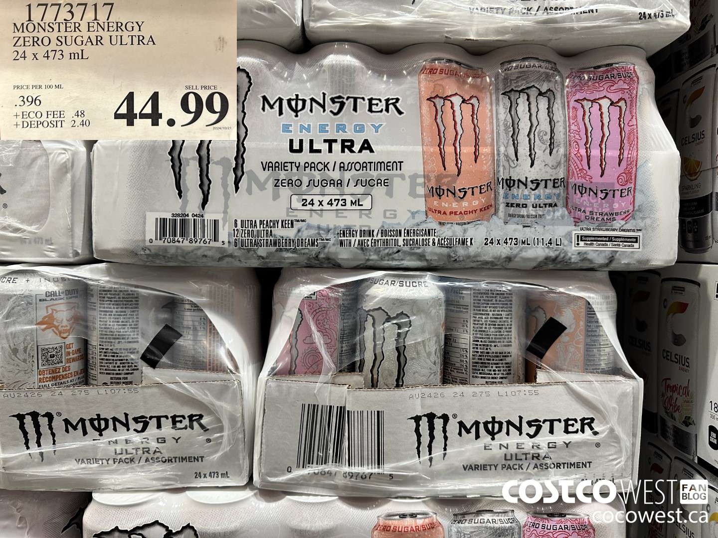 1773717 MONSTER ENERGY ZERO SUGAR ULTRA 94 x 473 mL $44.99