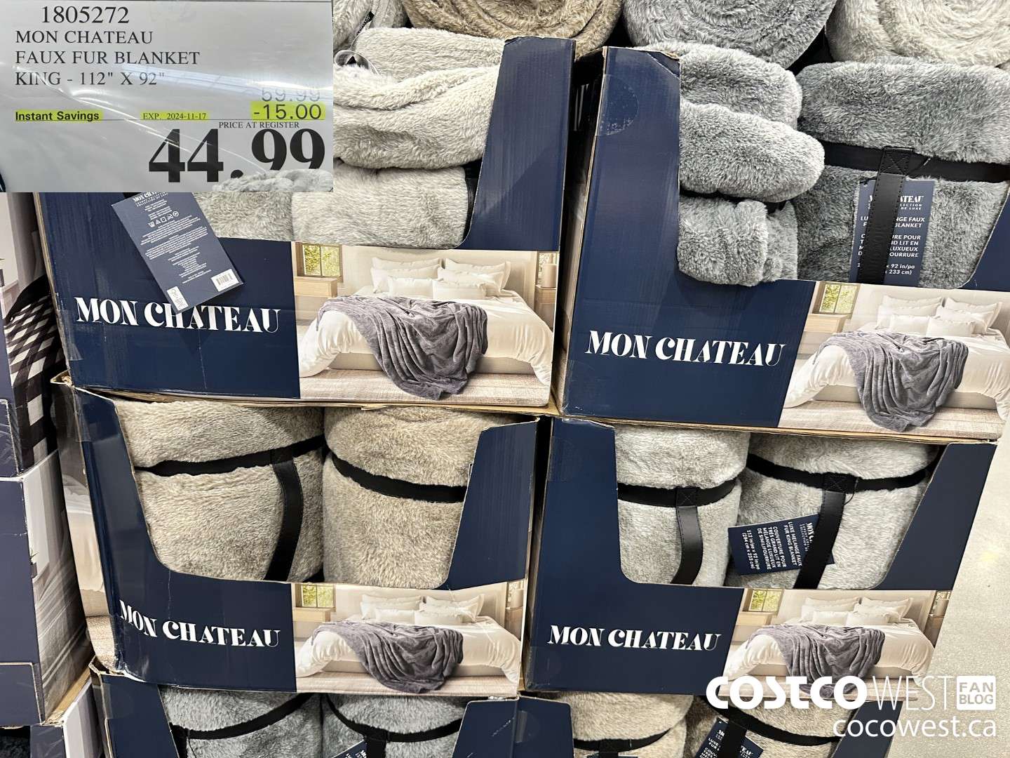 1805272 MON CHATEAU FAUX FUR BLANKET KING - 112