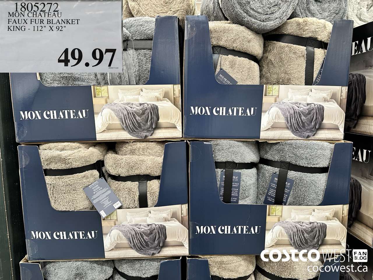 1805272 MON CHATEAU FAUX FUR BLANKET KING - 112