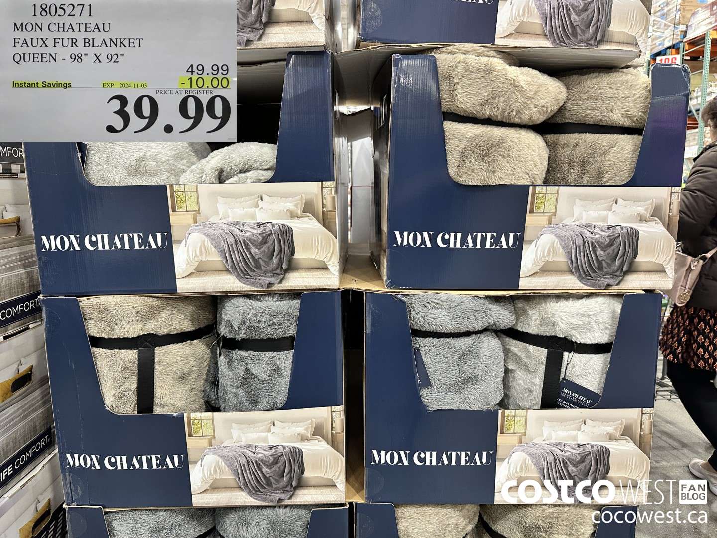 1805271 MON CHATEAU FAUX FUR BLANKET QUEEN 98