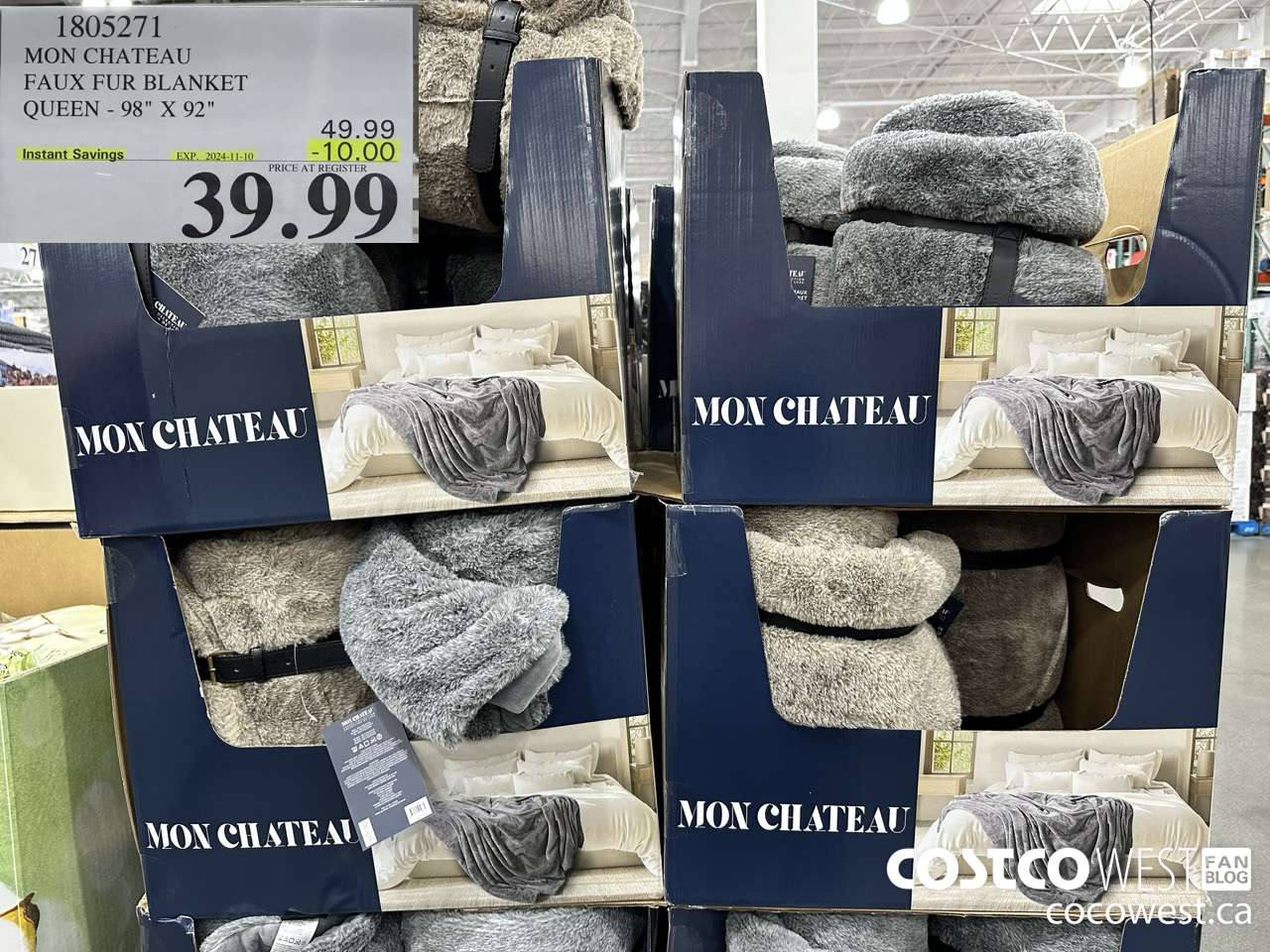 1805271 MON CHATEAU FAUX FUR BLANKET QUEEN 98