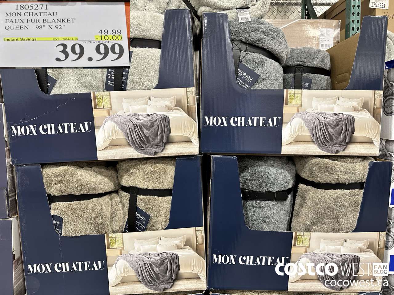 1805271 MON CHATEAU FAUX FUR BLANKET QUEEN 98