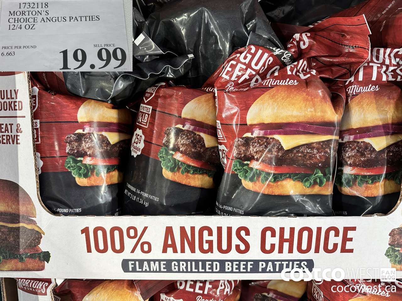 1732118 MORTON'S CHOICE ANGUS PATTIES 12/4 OZ $19.99