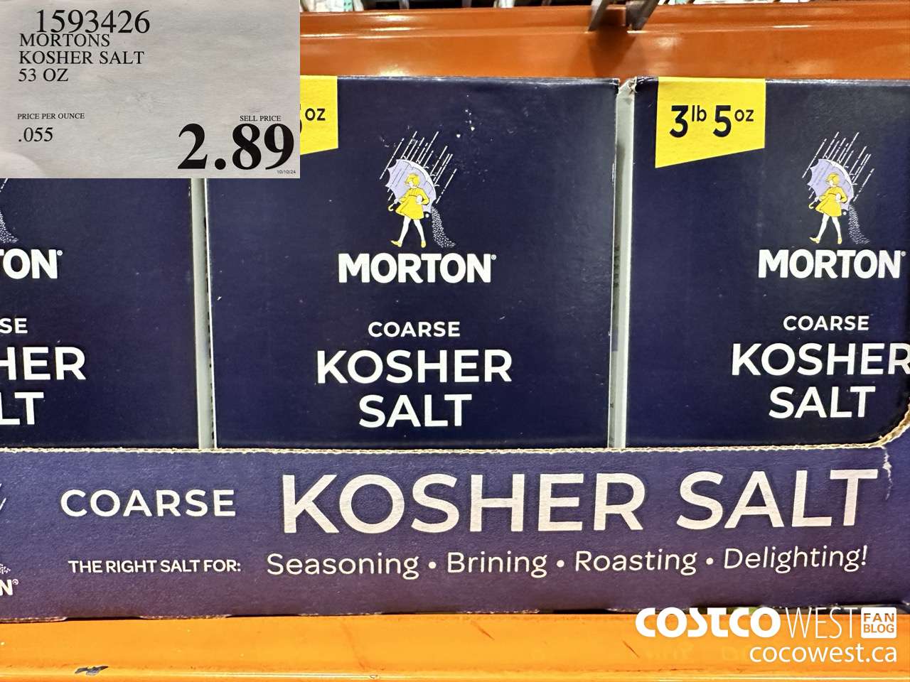 1593426 MORTON'S KOSHER SALT 53 OZ $2.89