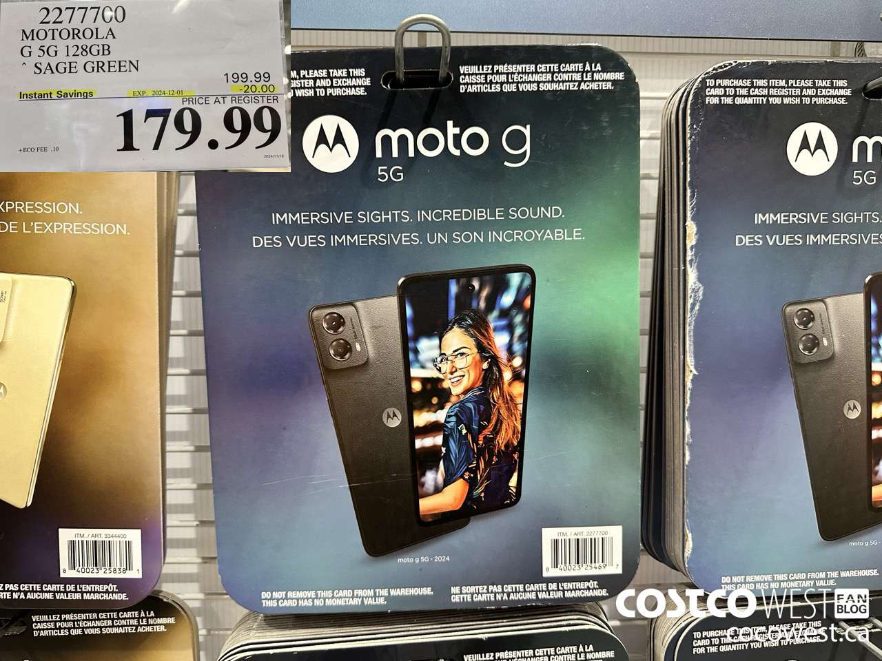 2277700 MOTOROLA G 5G 128GB SAGE GREEN ($20.00 INSTANT SAVINGS EXPIRES ON 2024-12-01) $179.99