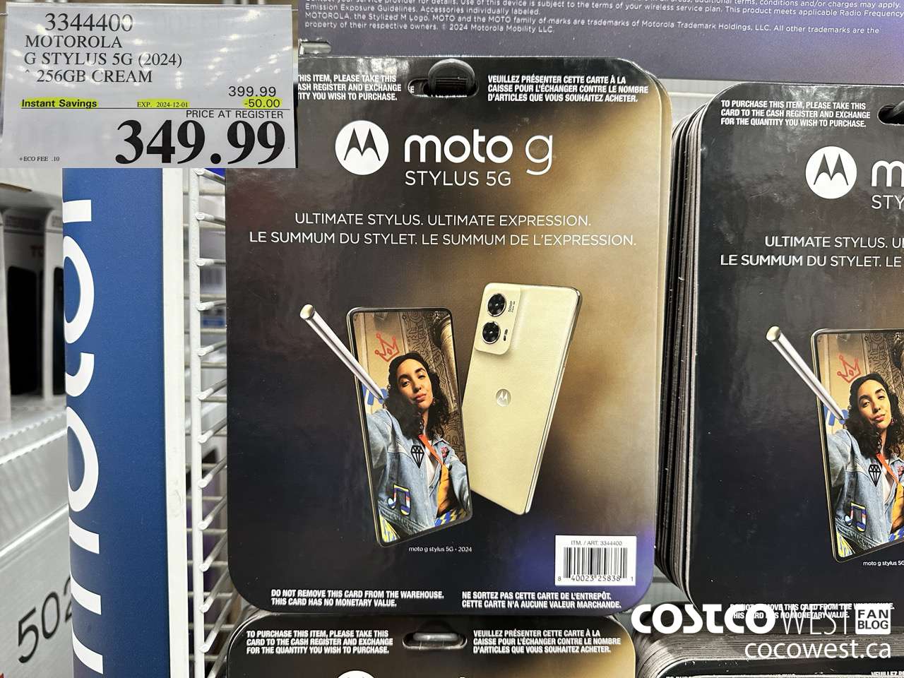 3344400 MOTOROLA G STYLUS 5G (2024) 256GB CREAM ($50.00 INSTANT SAVINGS EXPIRES ON 2024-12-01) $349.99