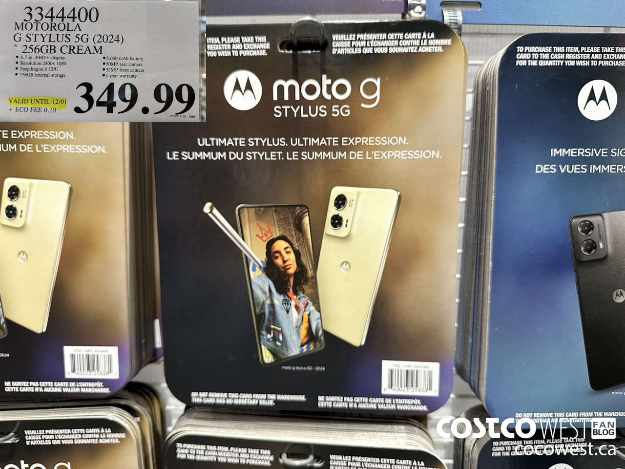 3344400 MOTOROLA G STYLUS 5G (2024) 256GB CREAM (EXPIRES ON 2024-12-01) $349.99