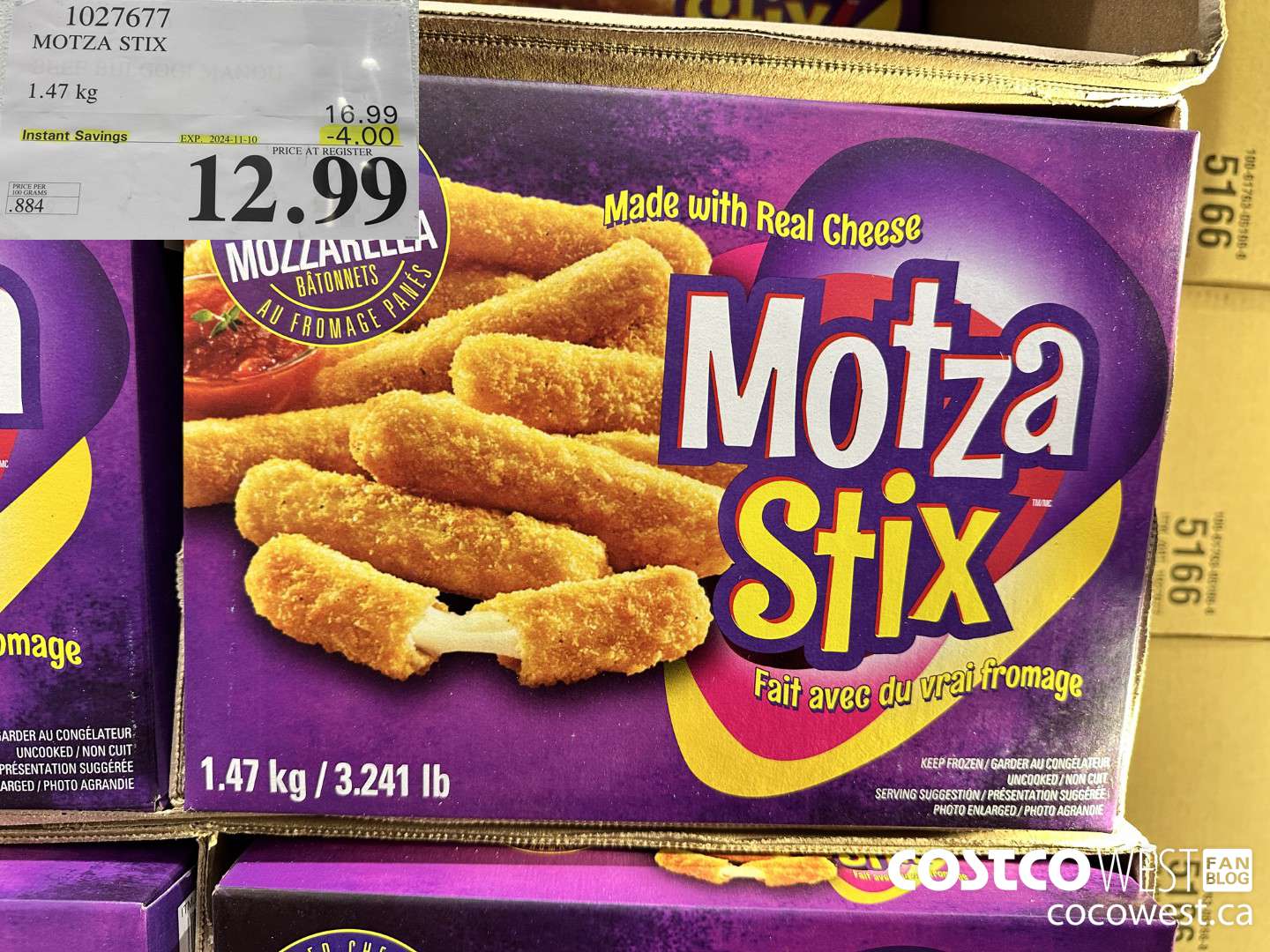 1027677 MOTZA STIX 1.47 kg ($4.00 INSTANT SAVINGS EXPIRES ON 2024-11-10) $12.99