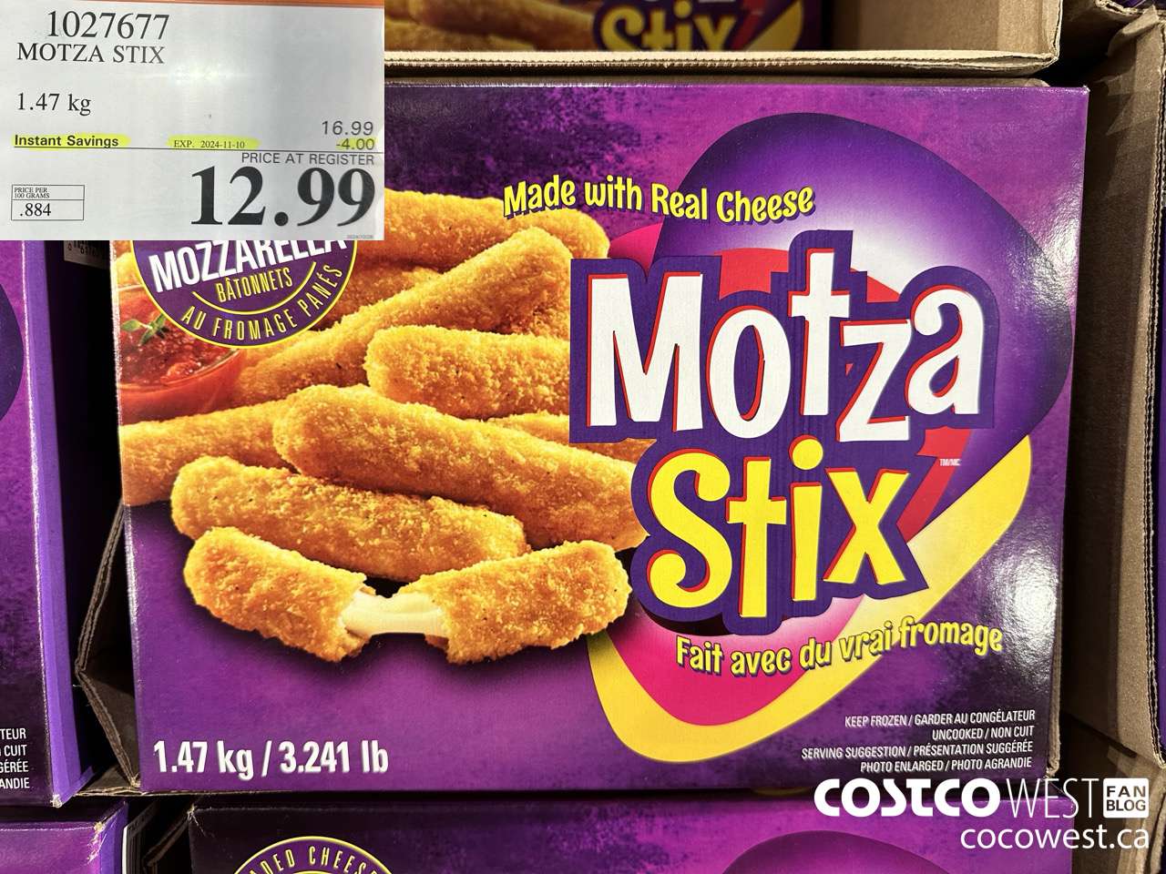 1027677 MOTZA STIX 1.47 kg ($4.00 INSTANT SAVINGS EXPIRES ON 2024-11-10) $12.99