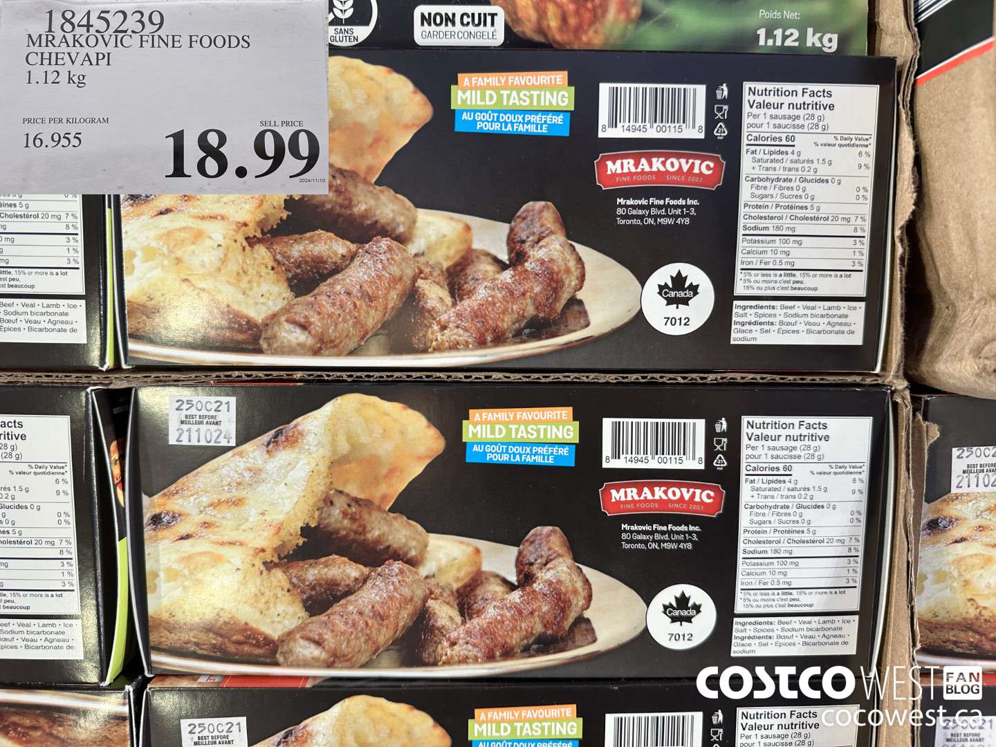 1845239 MRAKOVIC FINE FOODS CHEVAPI 1.12 kg $18.99