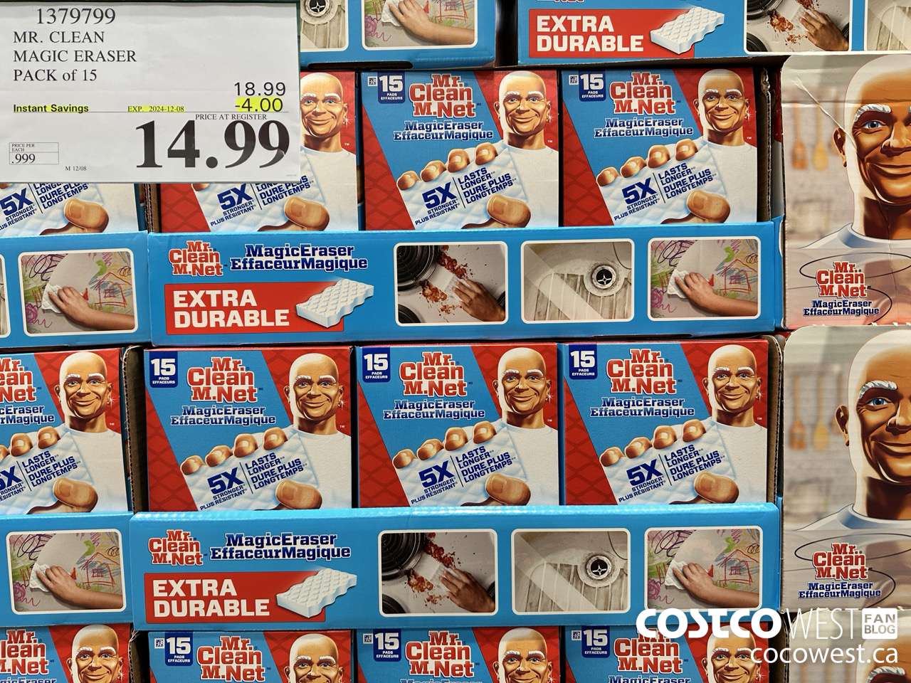 1379799 MR. CLEAN MAGIC ERASER VARIETY PACK PACK OF 15 ($4.00 INSTANT SAVINGS EXPIRES ON 2024-12-08) $14.99