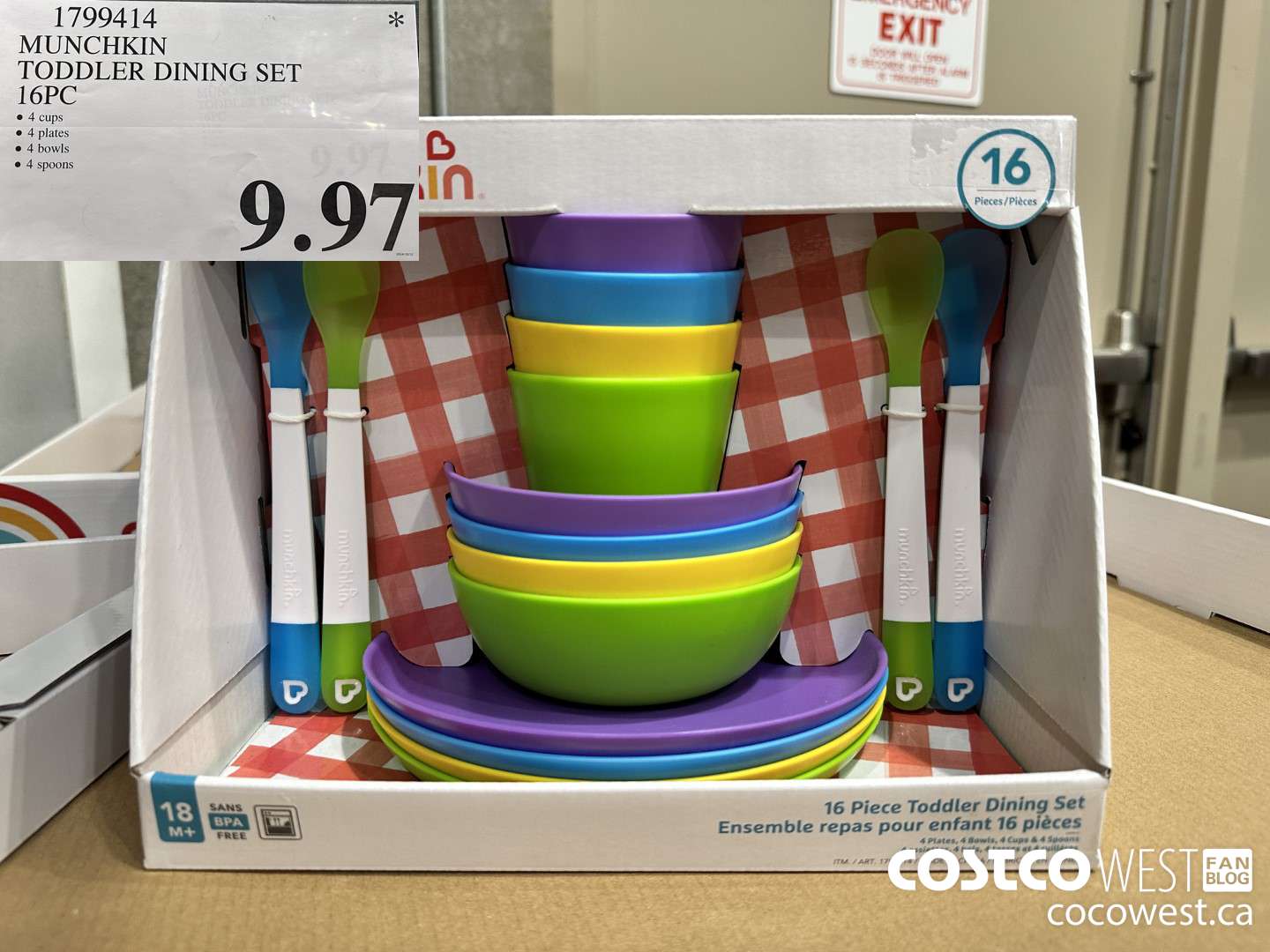 1799414 MUNCHKIN TODDLER DINING SET 16PC $9.97