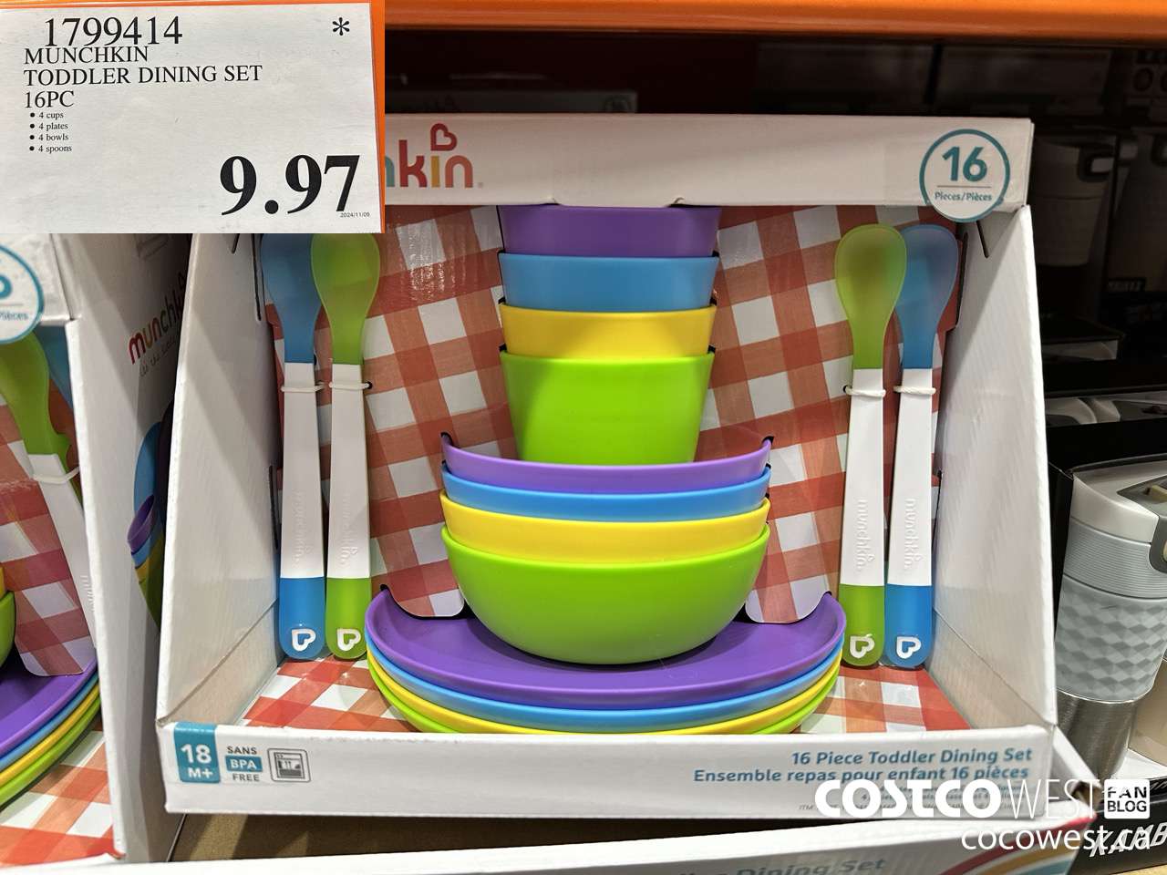 1799414 MUNCHKIN TODDLER DINING SET 16PC $9.97