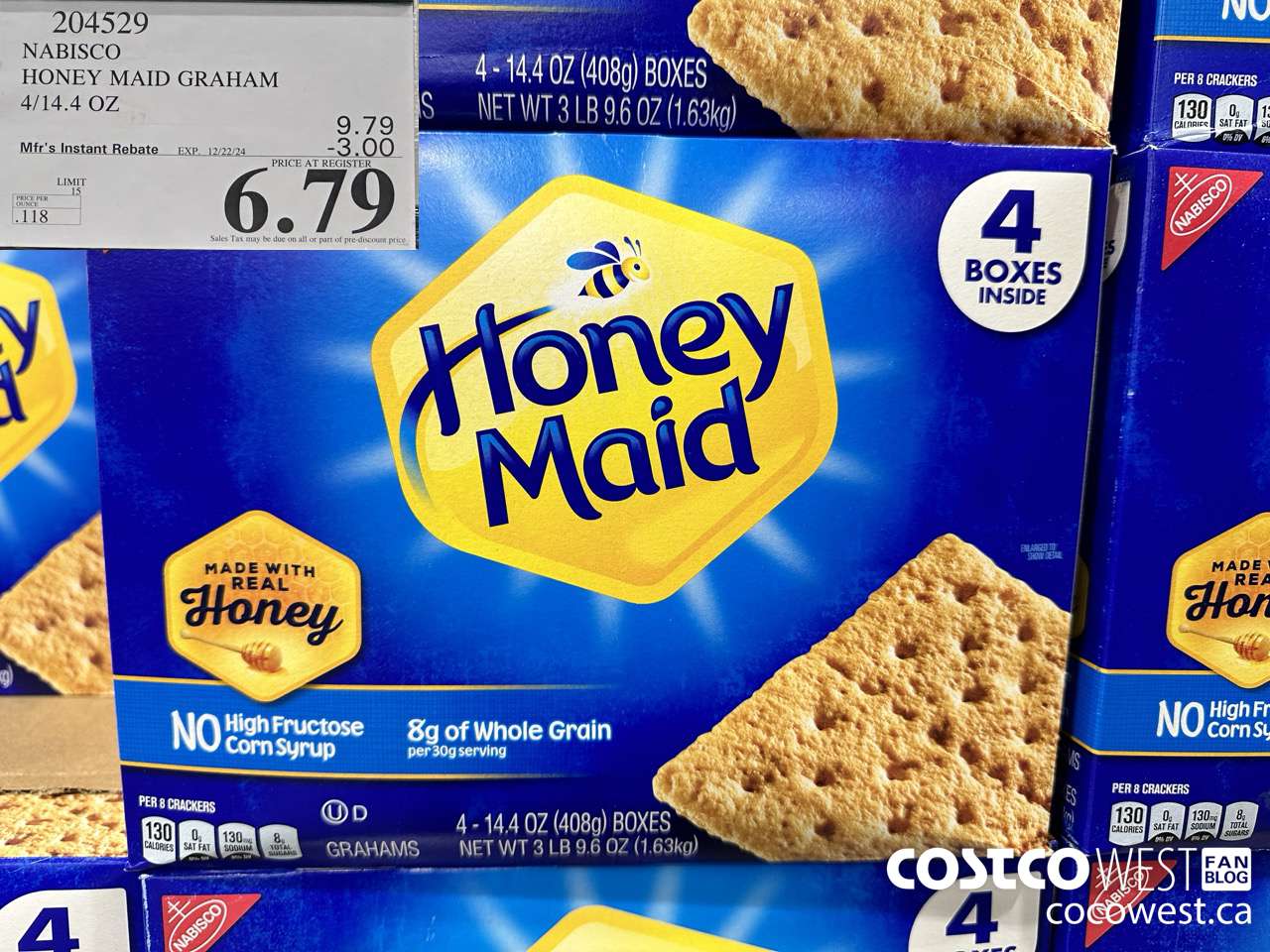 204529 NABISCO HONEY MAID GRAHAM 4/14.4 OZ ($3.00 INSTANT SAVINGS EXPIRES ON 2024-12-22) $6.79