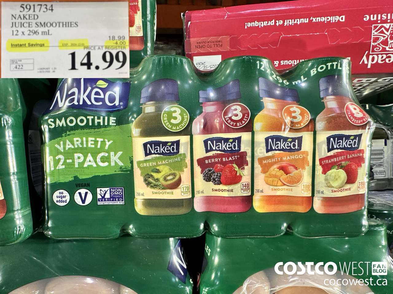 591734 NAKED JUICE SMOOTHIE 12 x 296 mL ($4.00 INSTANT SAVINGS EXPIRES ON 2024-12-01) $14.99