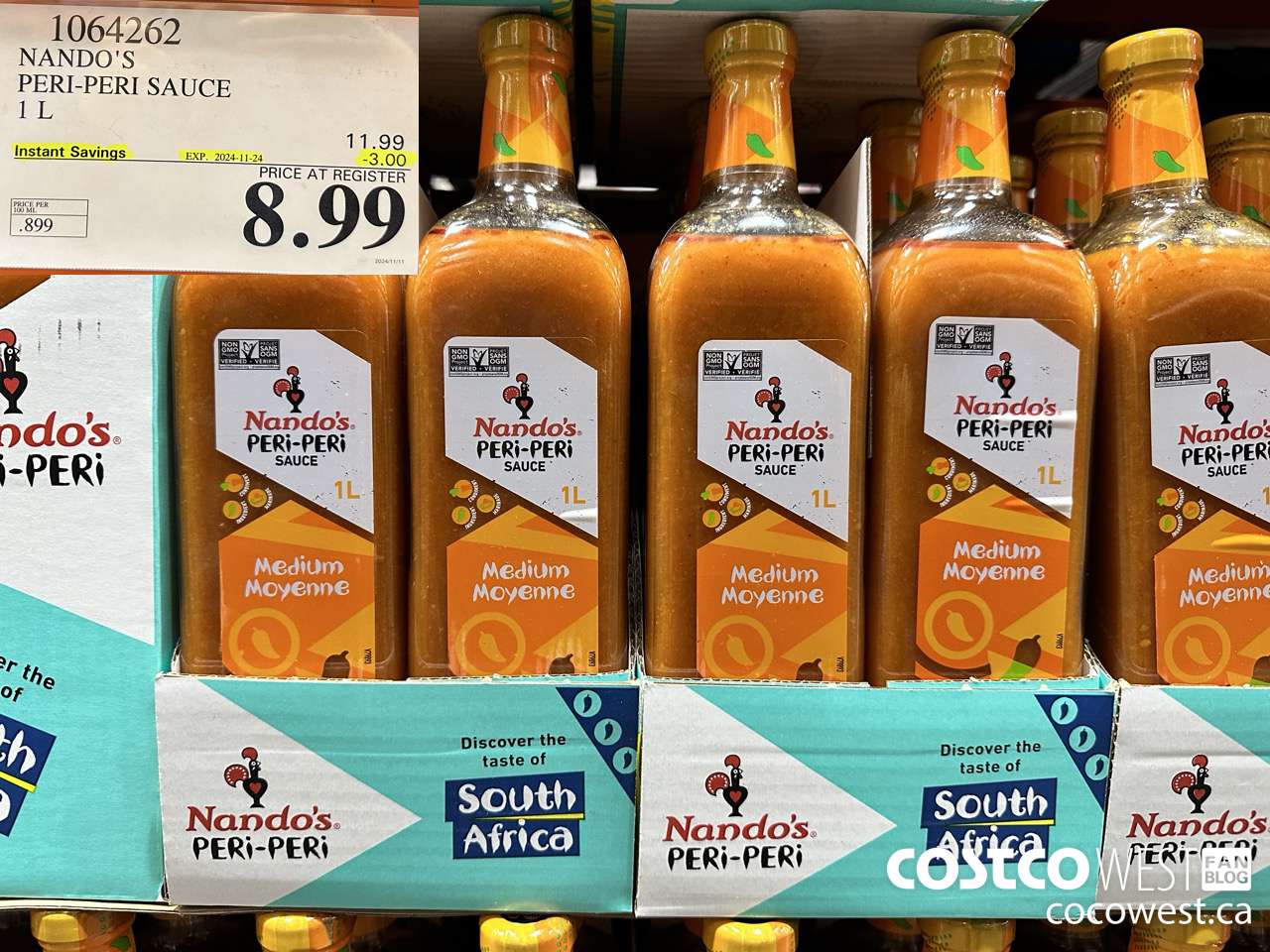 1064262 NANDO'S PERI-PERI SAUCE 1 L ($3.00 INSTANT SAVINGS EXPIRES ON 2024-11-24) $8.99