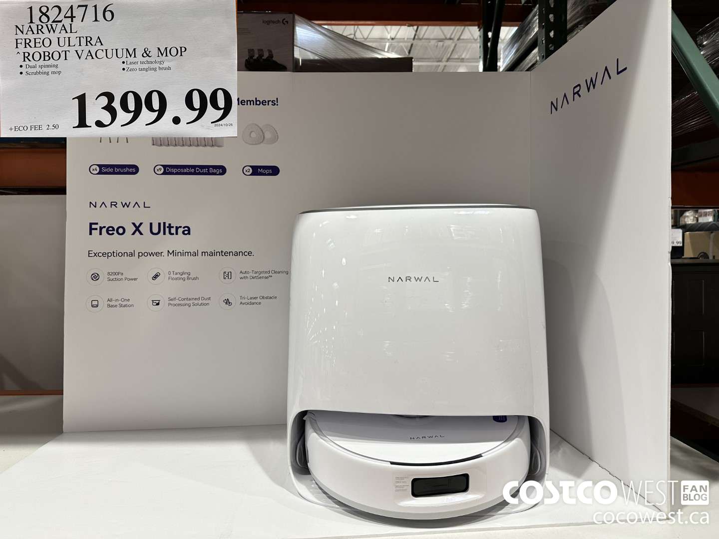 1824716 NARWAL FREO ULTRA ROBOT VACUUM & MOP $1399.99