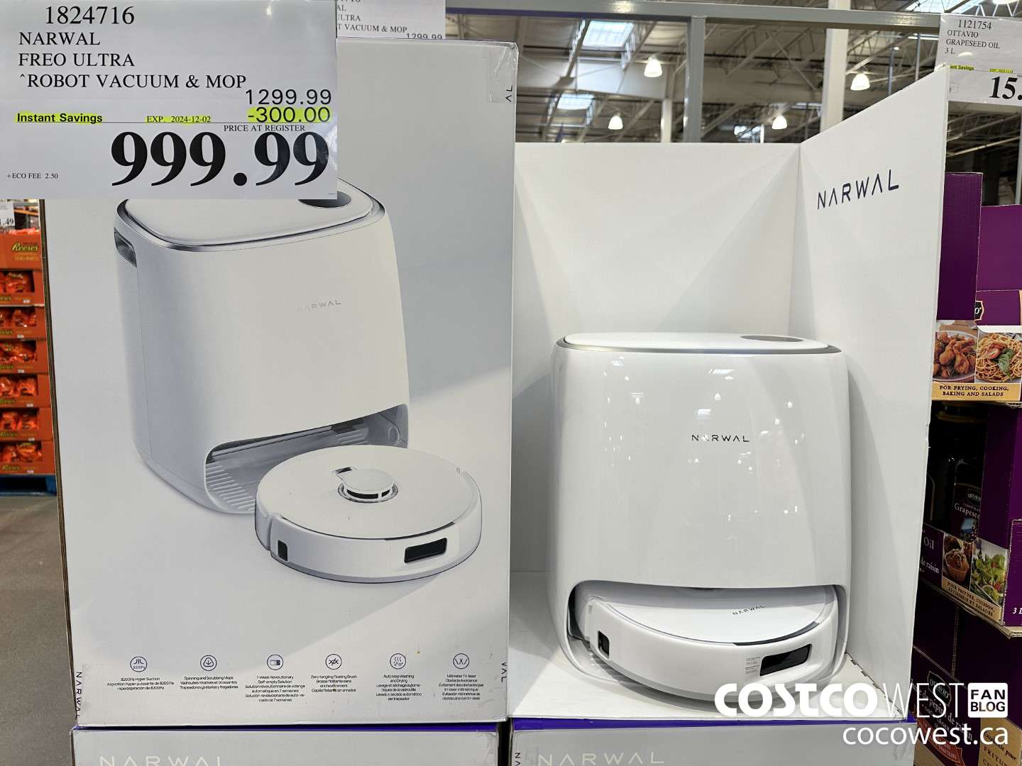 1824716 NARWAL FREO ULTRA ROBOT VACUUM & MOP ($300.00 INSTANT SAVINGS EXPIRES ON 2024-12-02) $999.99