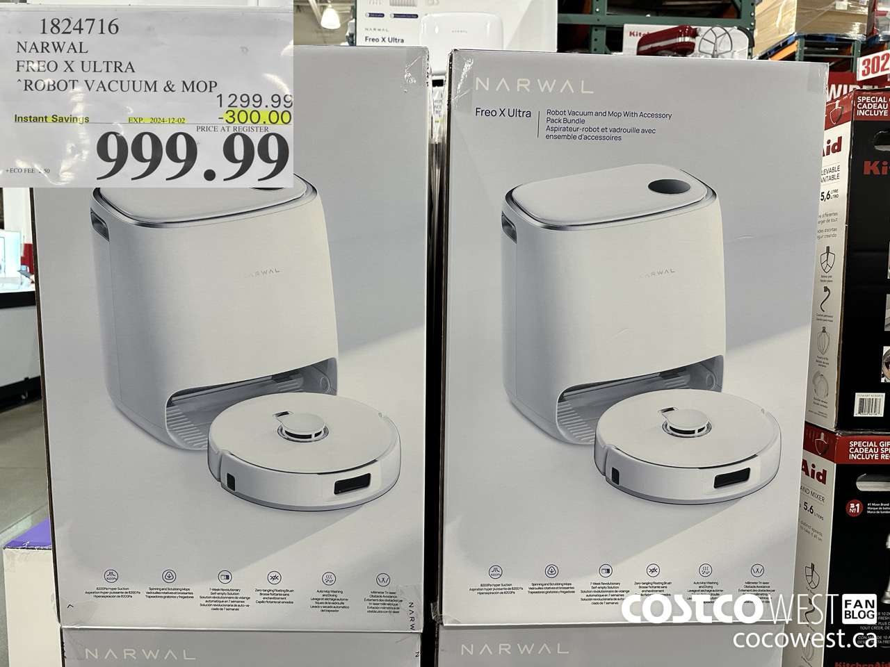 1824716 NARWAL FREO ULTRA ROBOT VACUUM & MOP ($300.00 INSTANT SAVINGS EXPIRES ON 2024-12-02) $999.99