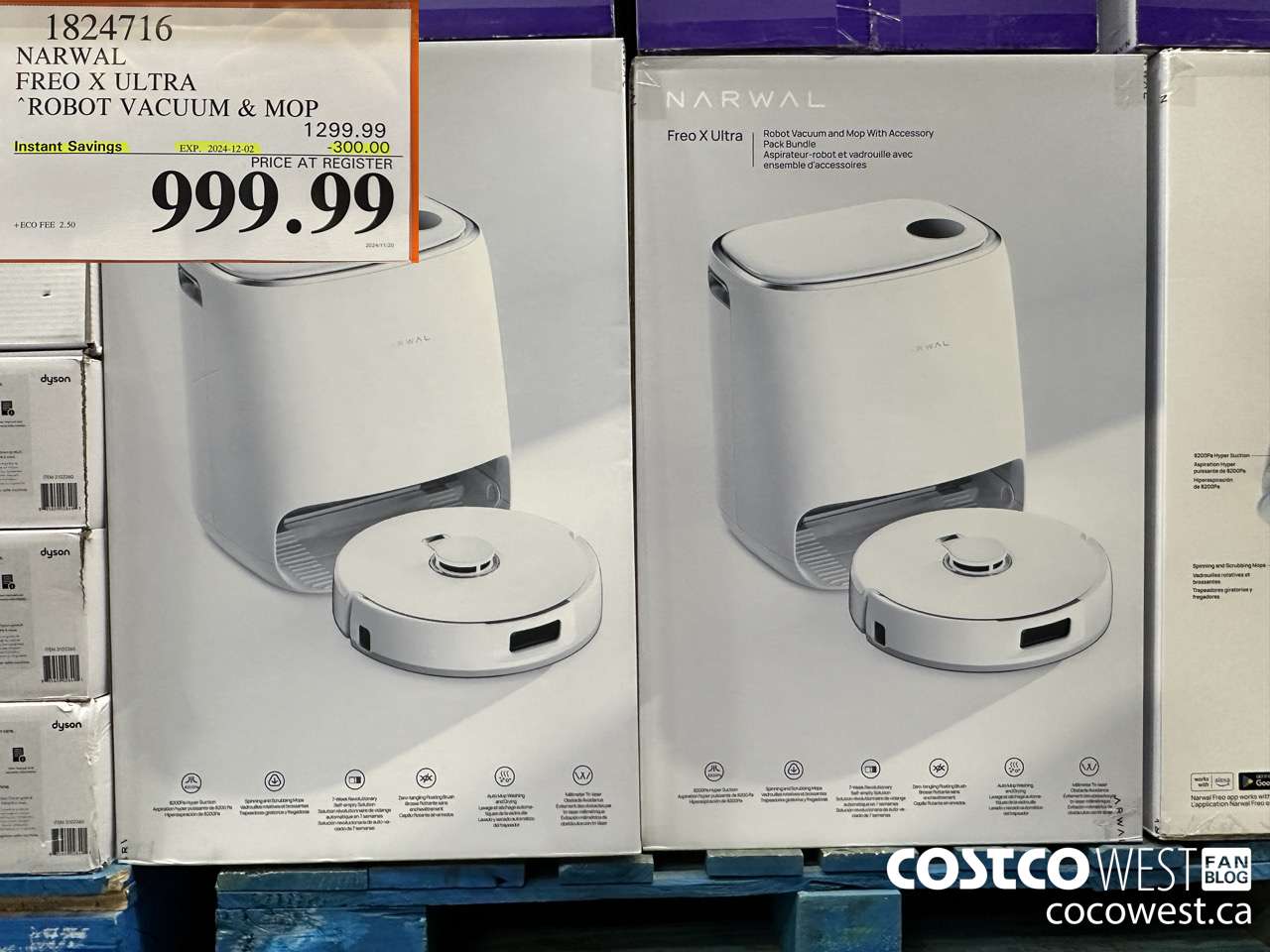 1824716 NARWAL FREO ULTRA ROBOT VACUUM & MOP ($300.00 INSTANT SAVINGS EXPIRES ON 2024-12-02) $999.99