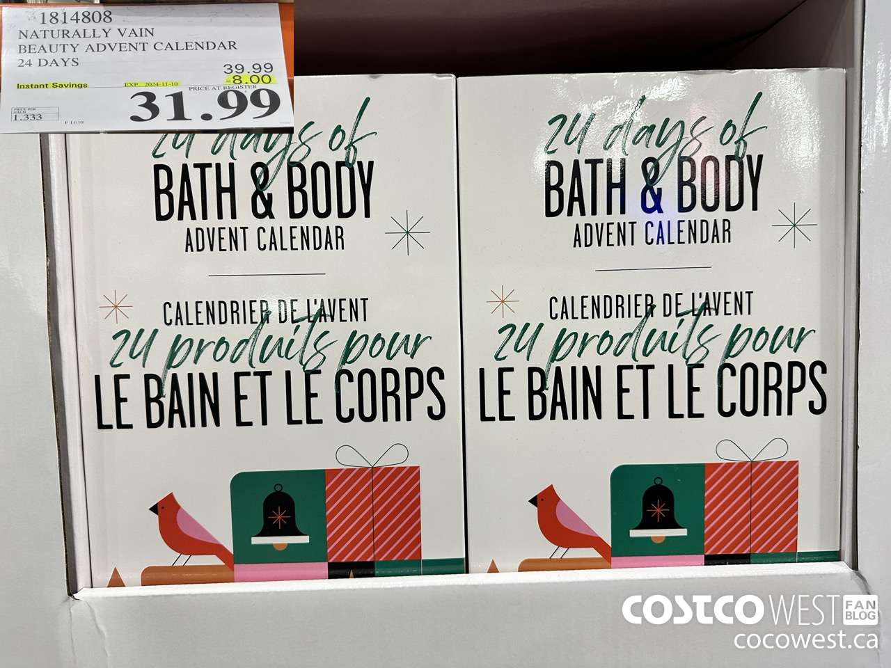 1814808 NATURALLY VAIN BEAUTY ADVENT CALENDAR 24 DAYS ($8.00 INSTANT SAVINGS EXPIRES ON 2024-11-10) $31.99