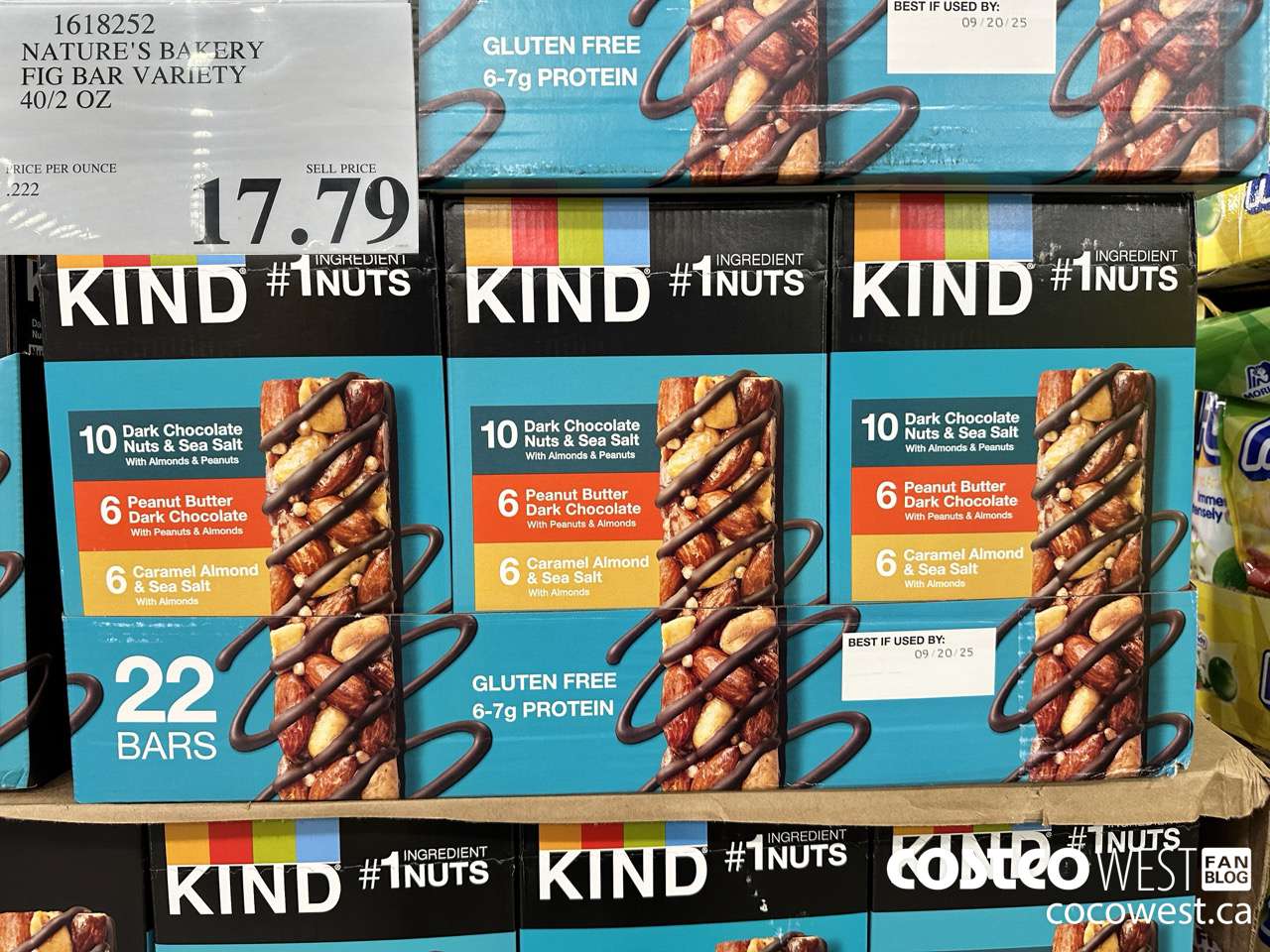 1618252 NATURE'S BAKERY FIG BAR VARIETY 40/2 OZ $17.79