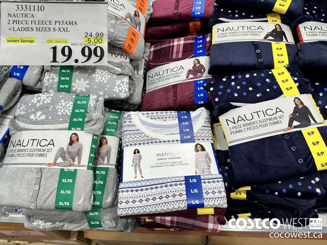 3331110 NAUTICA 2 PIECE FLEECE PYJAMA LADIES SIZES S-XXL ($5.00 INSTANT SAVINGS EXPIRES ON 2024-11-24) $19.99