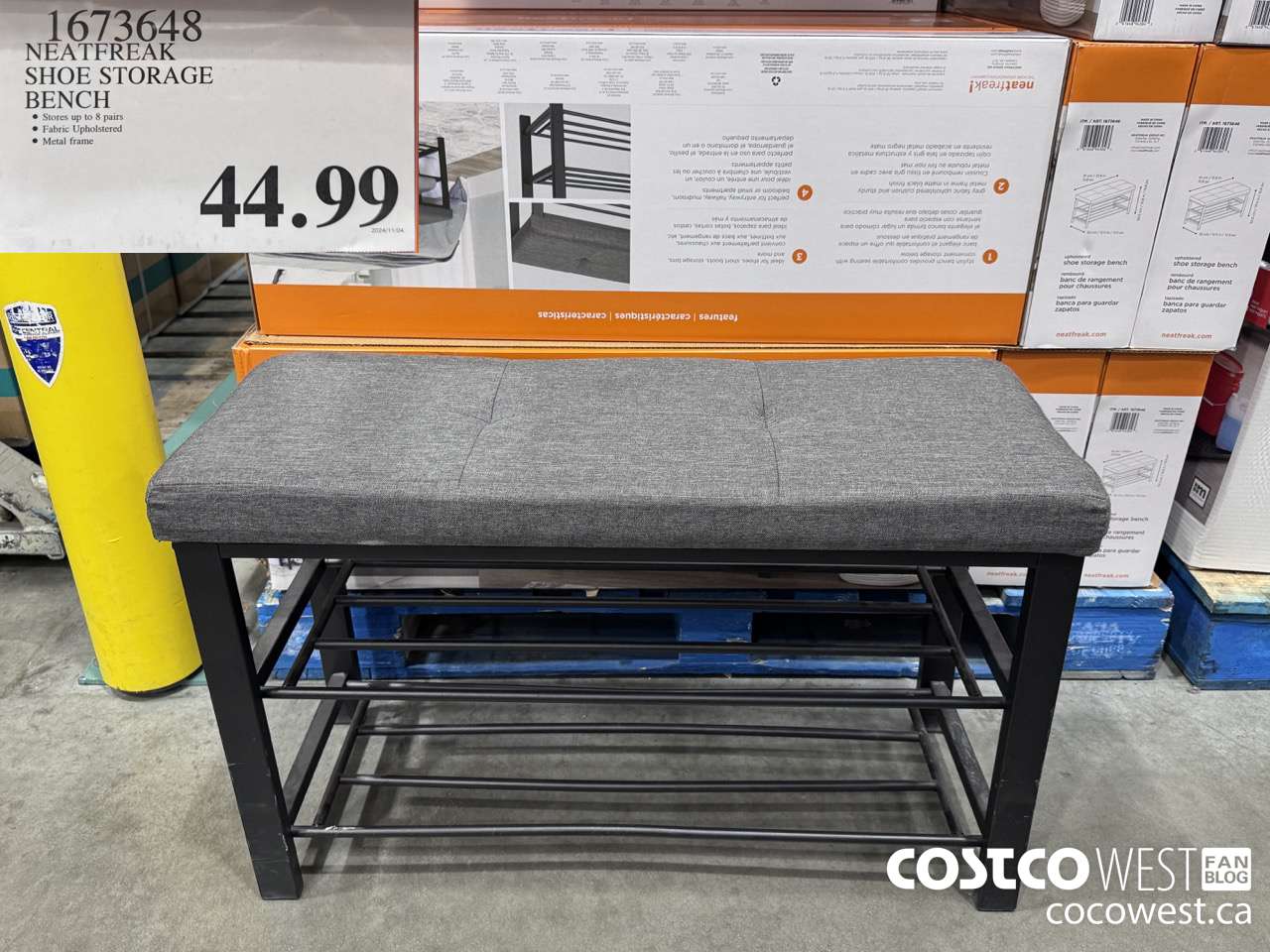 1673648 NEATFREAK SHOE STORAGE BENCH $44.99