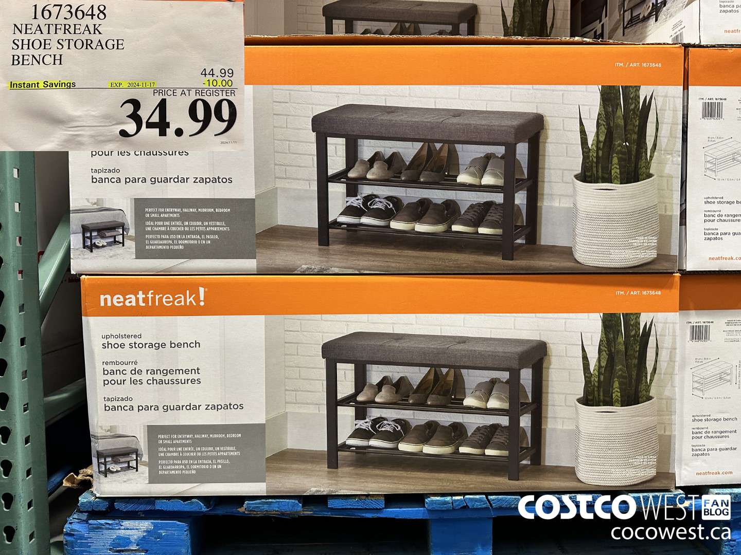 1673648 NEATFREAK SHOE STORAGE BENCH ($10.00 INSTANT SAVINGS EXPIRES ON 2024-11-17) $34.99