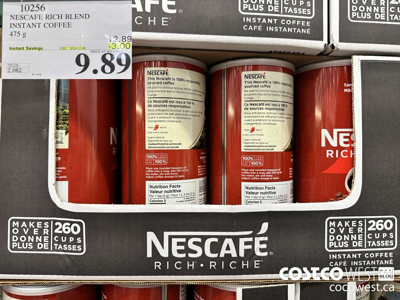 10256 NESCAFE RICH BLEND INSTANT COFFEE 475G ($3.00 INSTANT SAVINGS EXPIRES ON 2024-12-08) $9.89