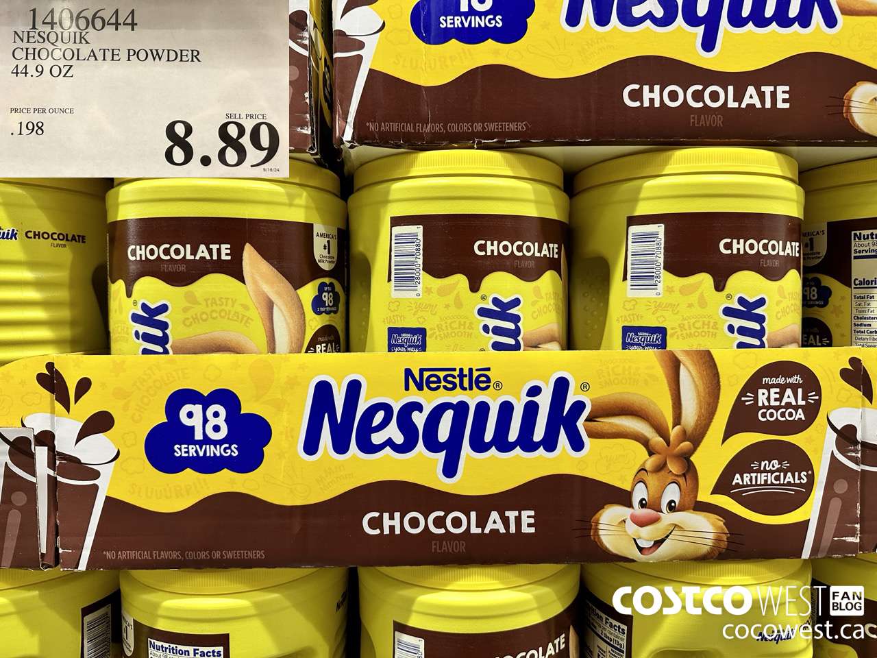 1406644 NESQUIK CHOCOLATE POWDER 44.9 OZ $8.89