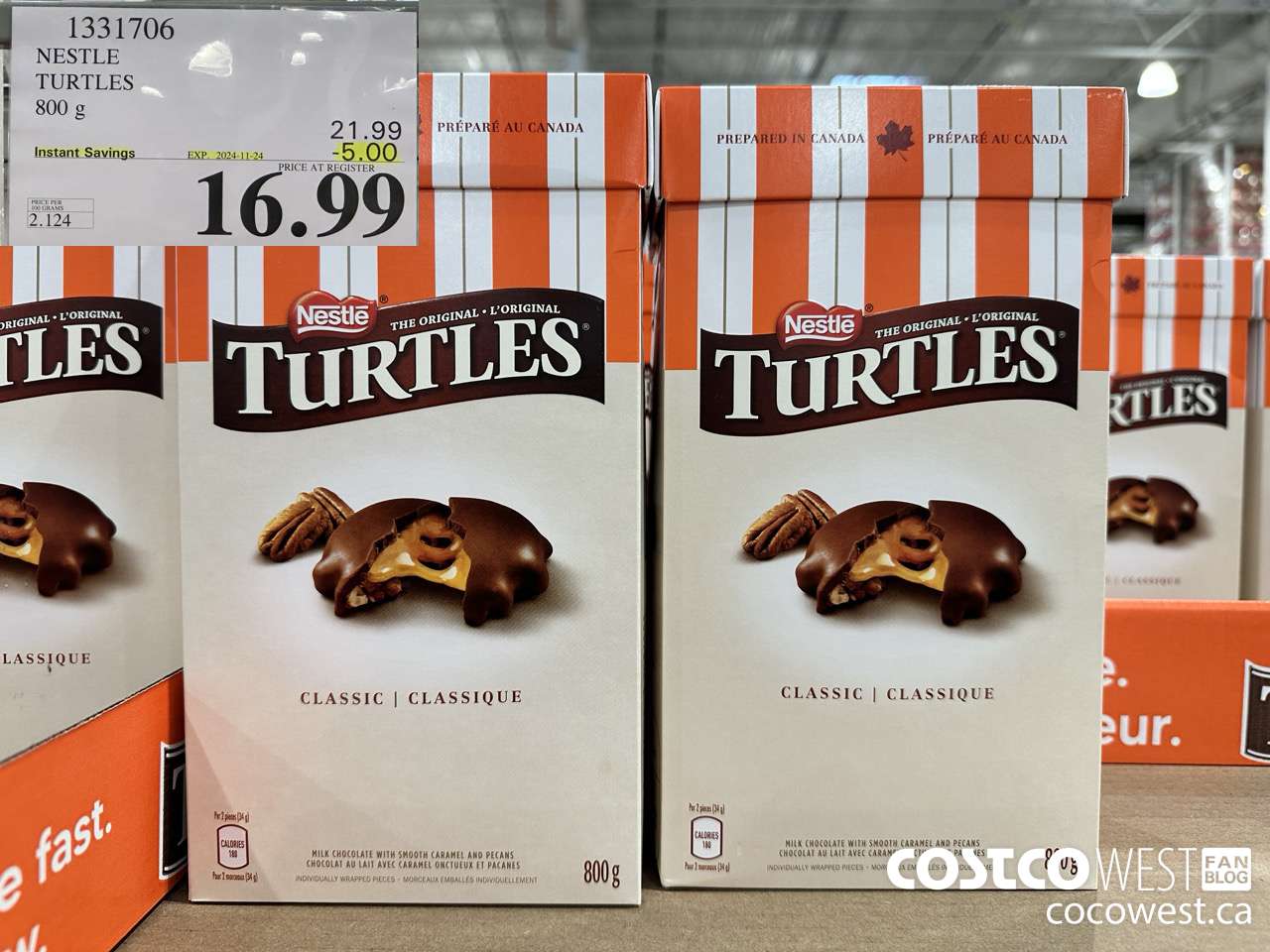 1331706 NESTLE TURTLES 800 g ($5.00 INSTANT SAVINGS EXPIRES ON 2024-11-24) $16.99