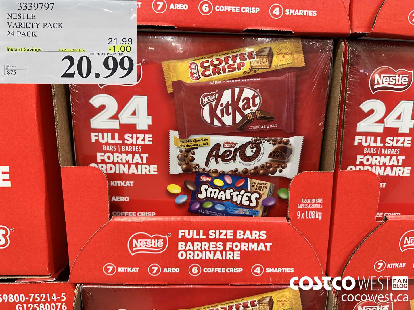3339797 NESTLE VARIETY PACK 24 PACK ($1.00 INSTANT SAVINGS EXPIRES ON 2024-11-06) $20.99