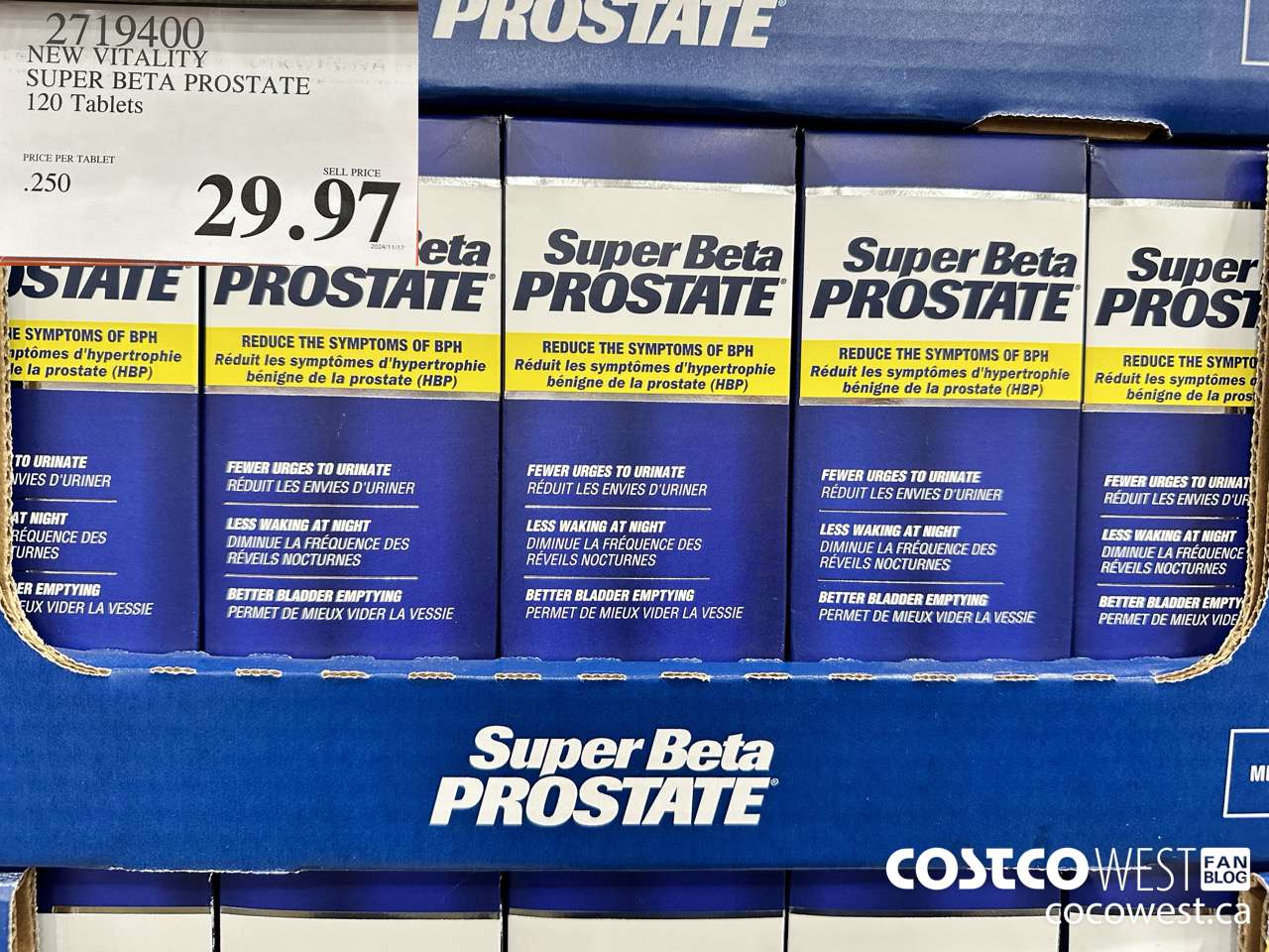 2719400 NEW VITALITY SUPER BETA PROSTATE 120 TABLETS $29.97