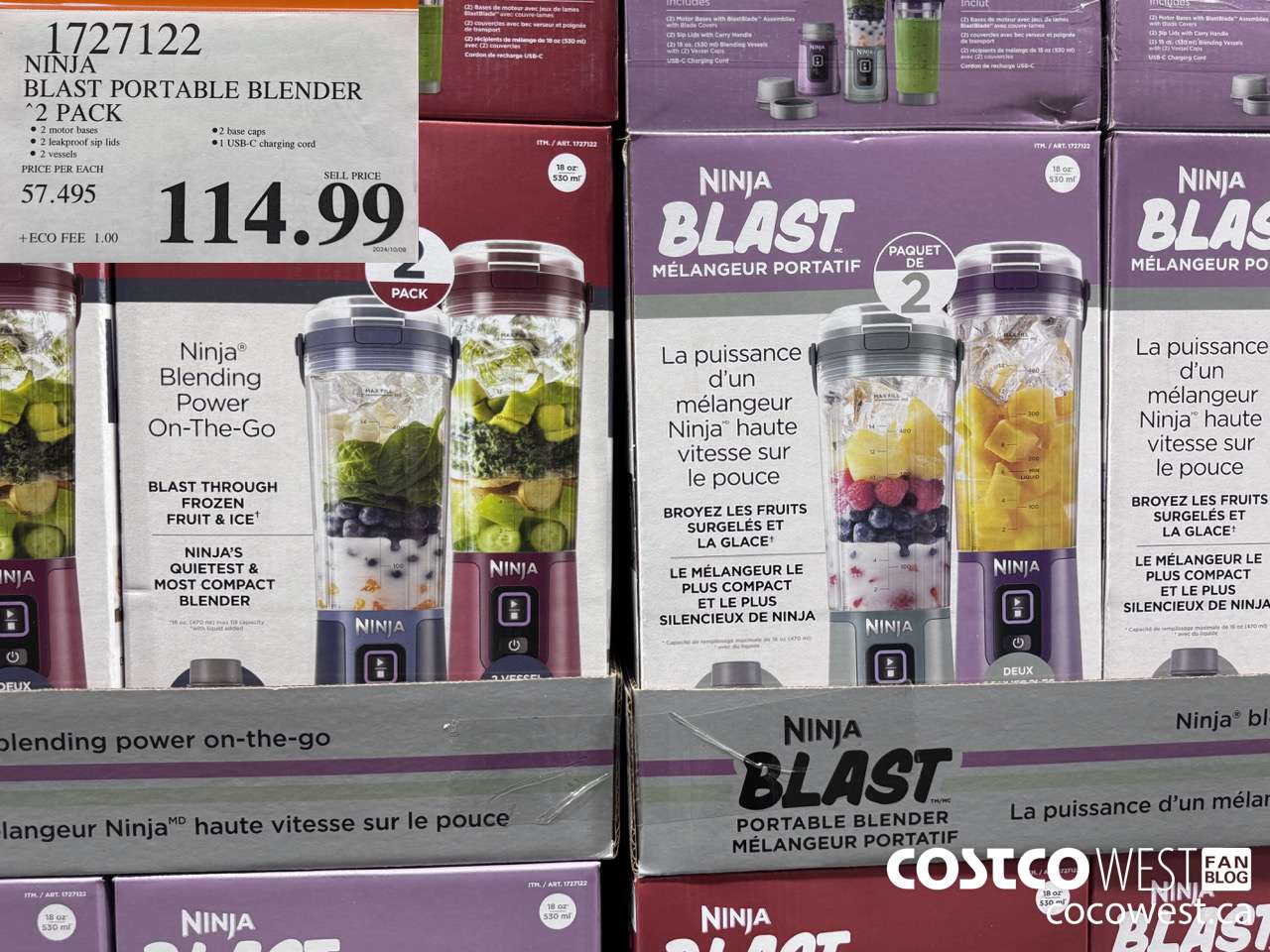 1727122 NINJA BLAST PORTABLE BLENDER 2 PACK $114.99