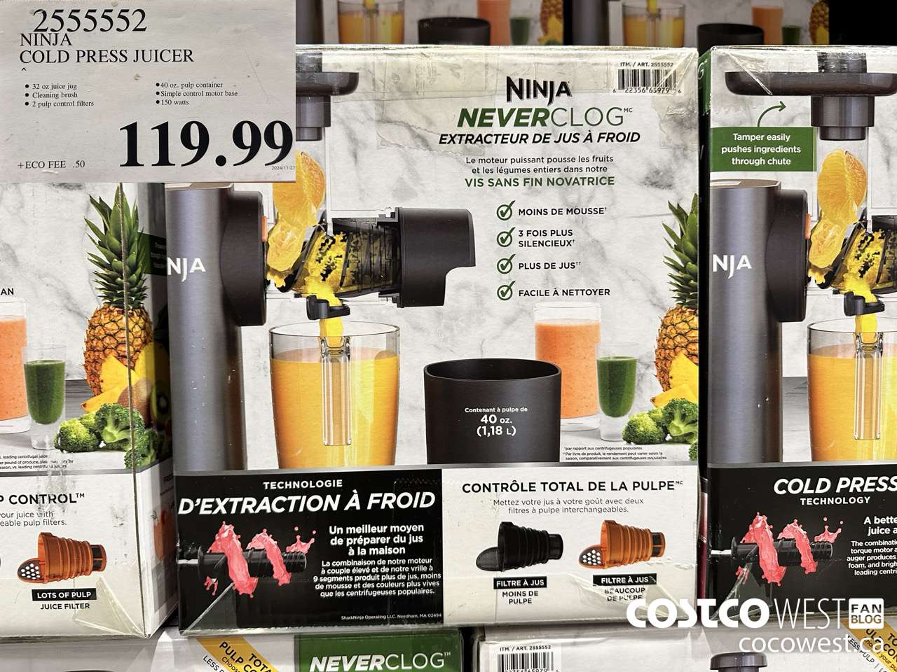 2555552 NINJA COLD PRESS JUICER $119.99