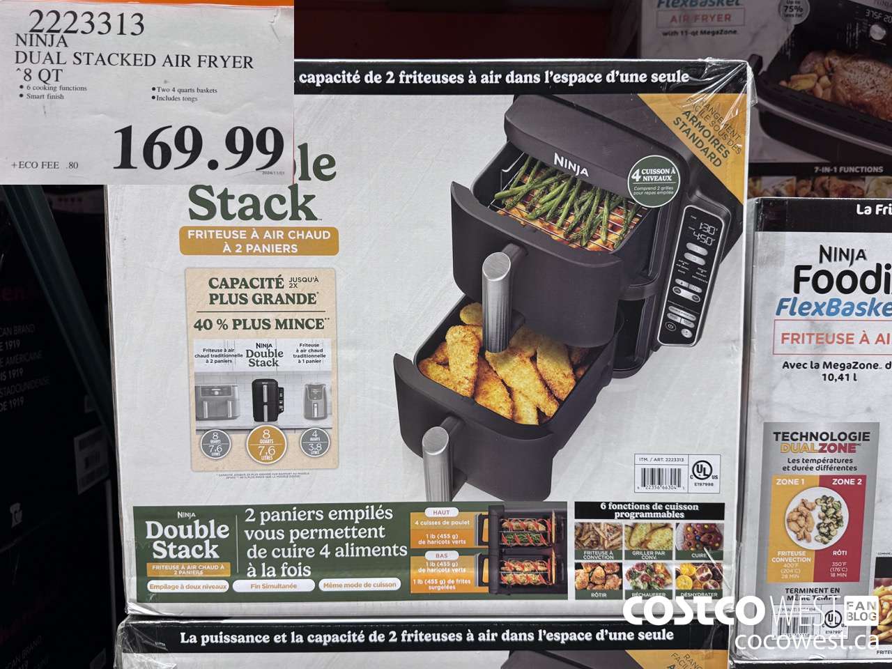 2223313 NINJA DUAL STACKED AIR FRYER 8 QT $169.99