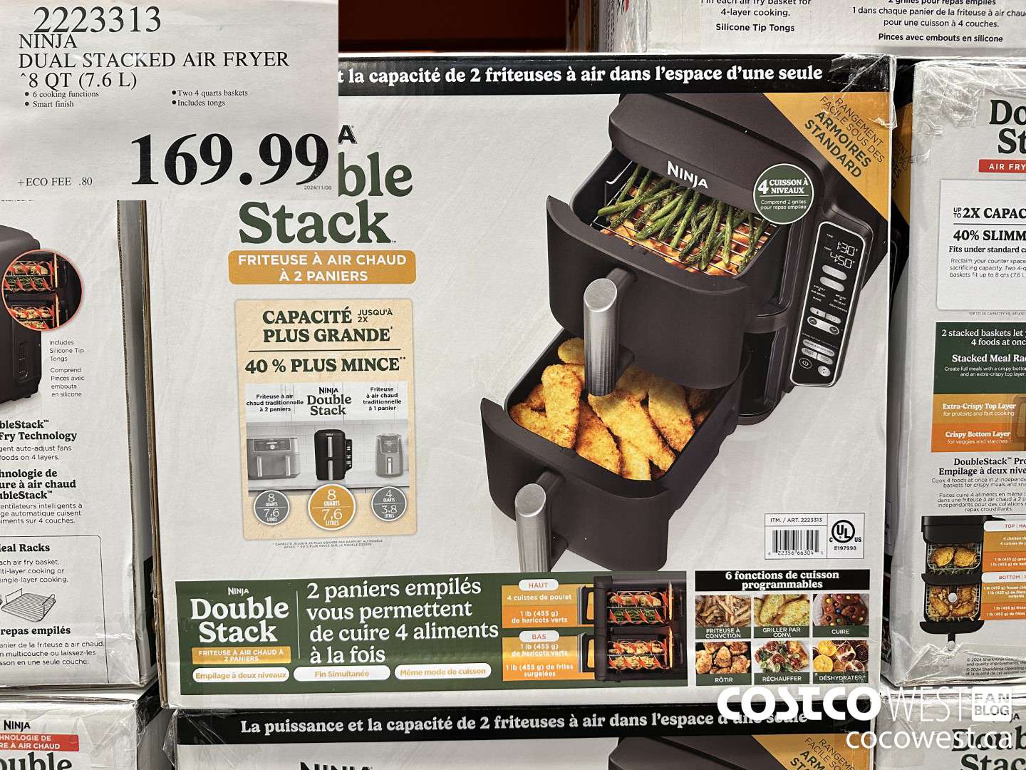 2223313 NINJA DUAL STACKED AIR FRYER 8 QT $169.99