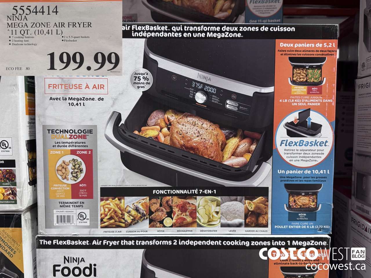 5554414 NINJA MEGA ZONE AIR FRYER 11 QT. (10,41 L) $199.99