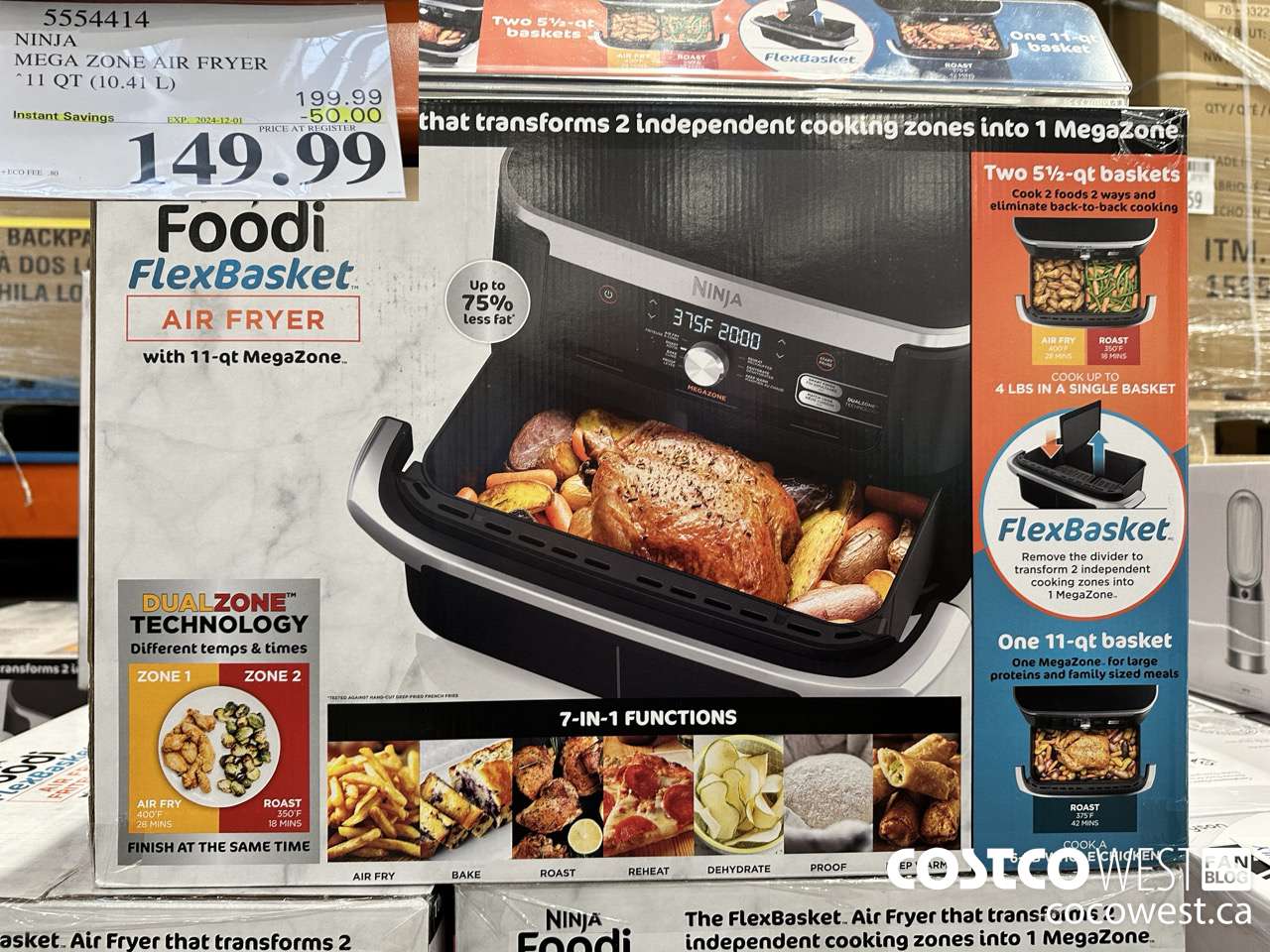 5554414 NINJA MEGA ZONE AIR FRYER 11 QT. (10,41 L) ($50.00 INSTANT SAVINGS EXPIRES ON 2024-12-01) $149.99