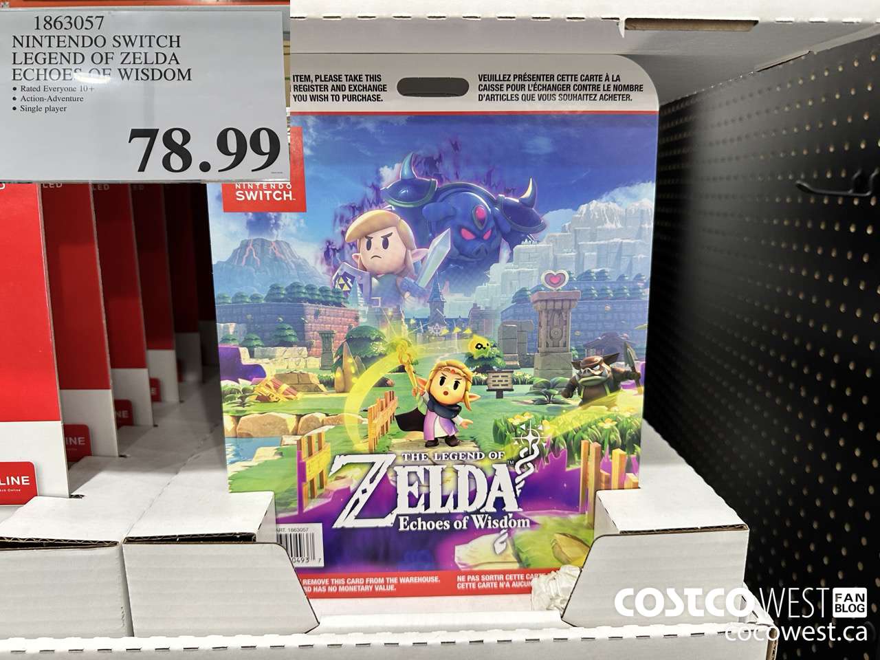 1863057 NINTENDO SWICH LEGENDS OF ZELDA ECHOES OF WISDOM $78.99