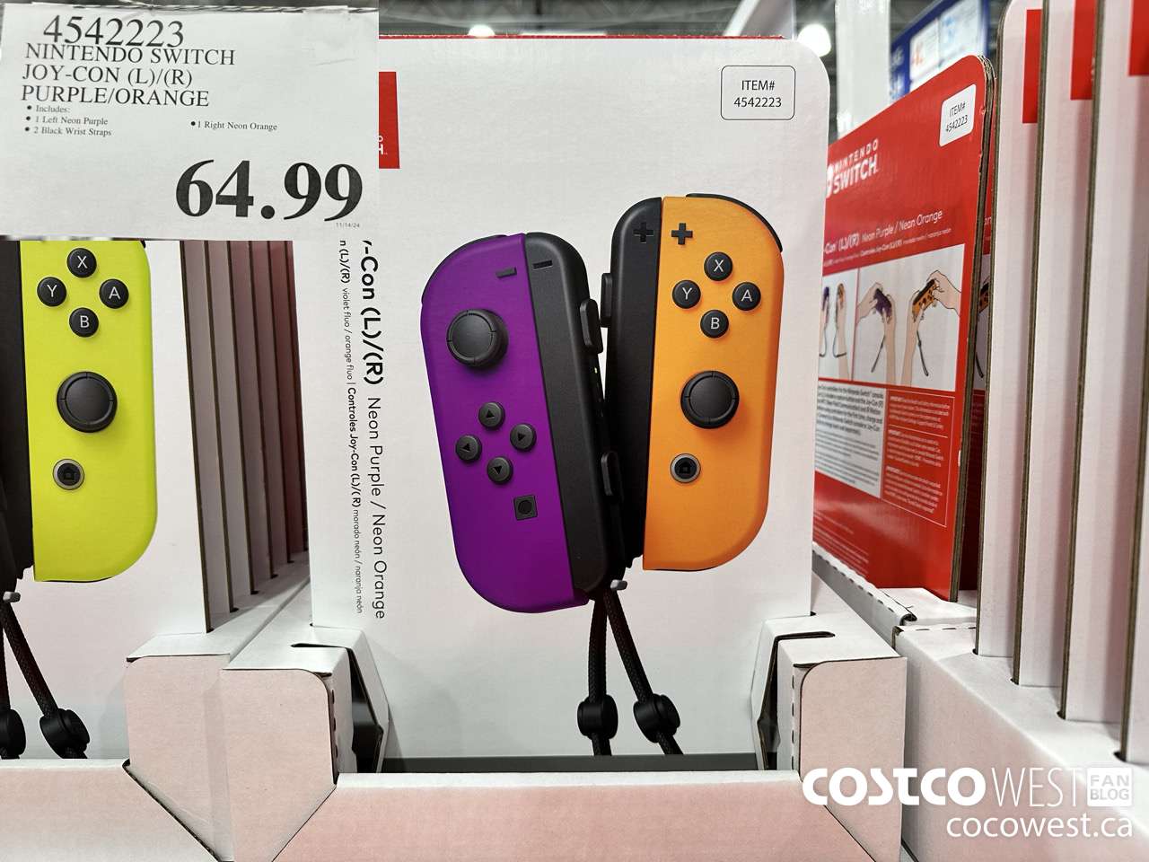4542223 NINTENDO SWITCH JOY-CON (L)/(R) PURPLE/ORANGE $64.99