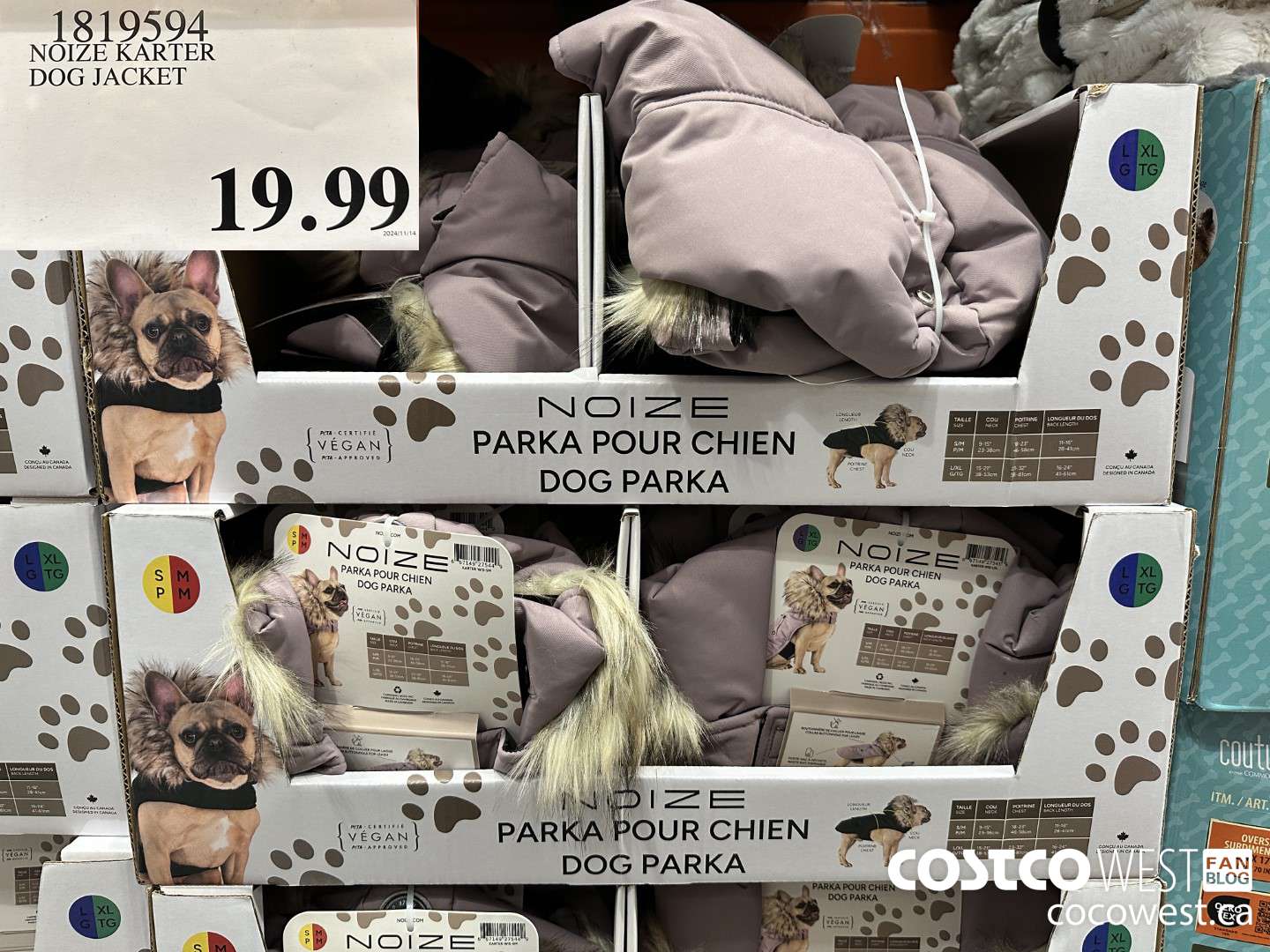 1819594 NOIZE KARTER DOG JACKET $19.99