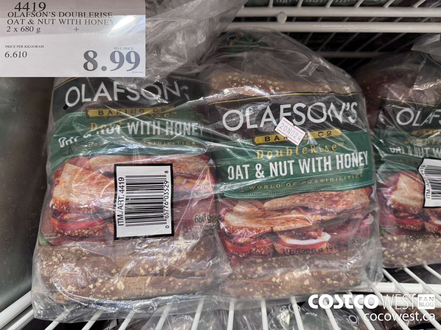 4419 OLAFSON'S DOUBLERISE OAT & NUT WITH HONEY PACK OF 2 X 680 G $8.99